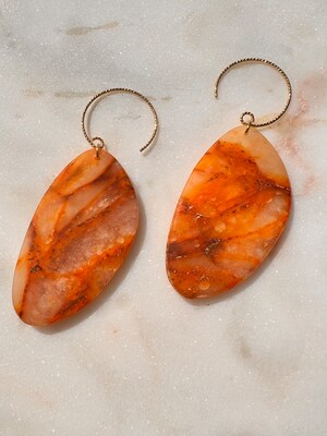 Faux Stone Polymer Clay Earrings - image3